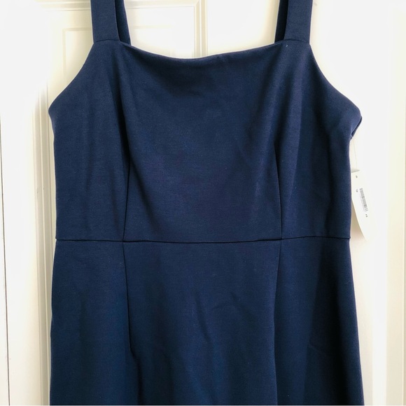 On 34th Solid Ponte Knit Blue Square Neck Mini Dress Size 8Tank Dress ps286 - Picture 3 of 8